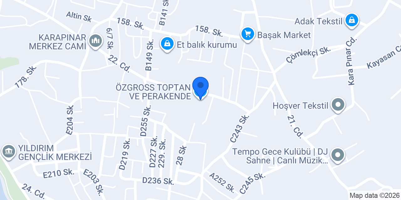 ÖZGROSS TOPTAN VE PERAKENDE konumu