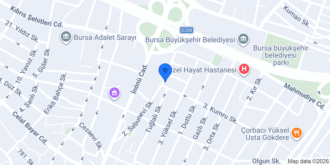 Ece Medikal Bursa konumu
