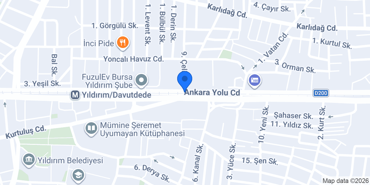 Dünya Katılım Bankası Bursa Şubesi konumu