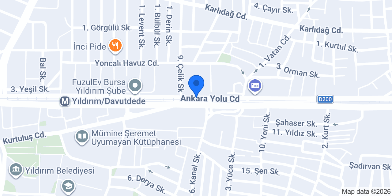 Vakıf Katılım Uludağ Ticari Şubesi konumu