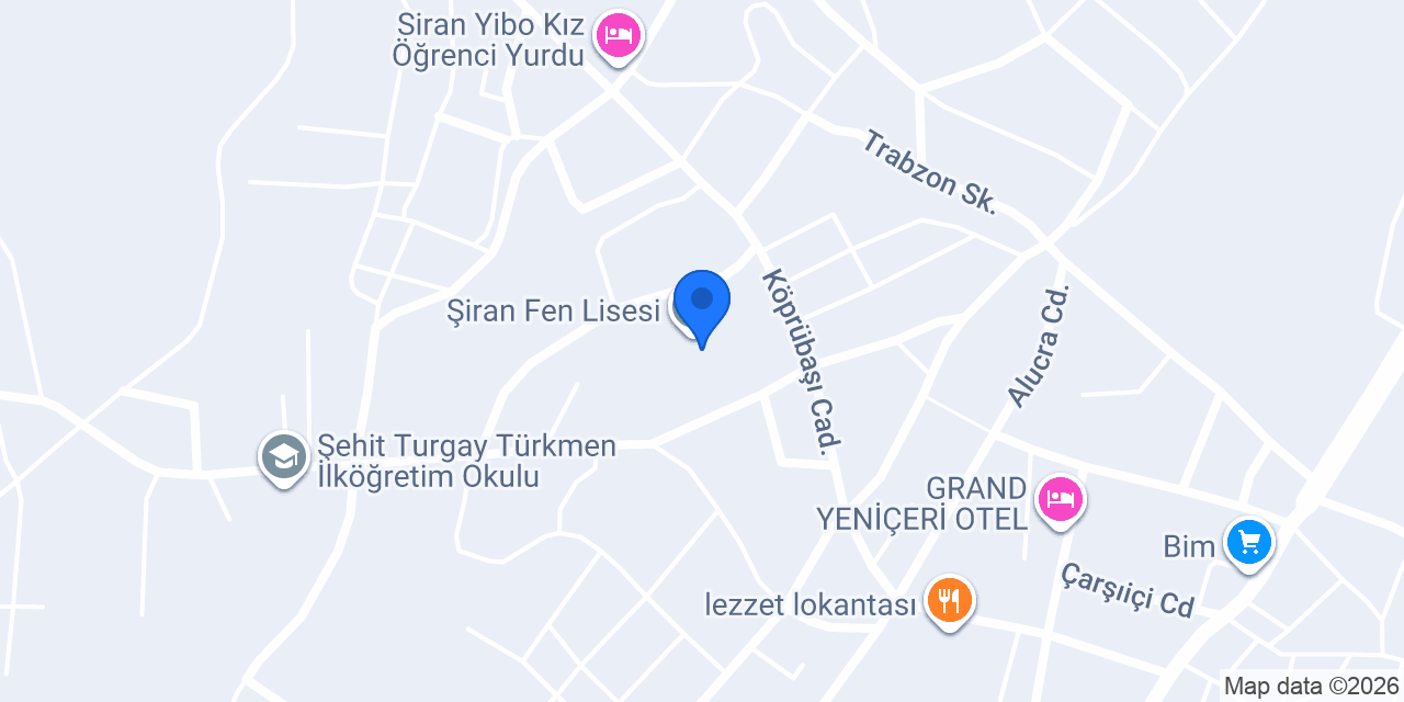 Şiran Fen Lisesi konumu