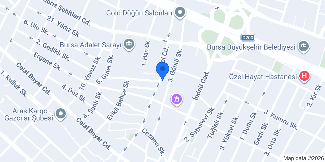 Yansı Sürücü Kursu konumu