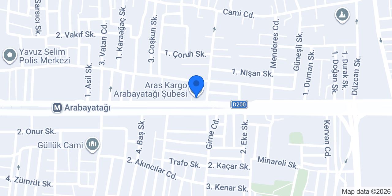 Aras Kargo Arabayatağı Şubesi konumu