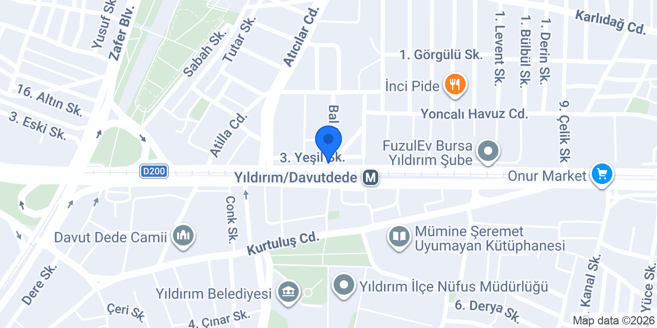 Bursa Akar Cam Balkon konumu