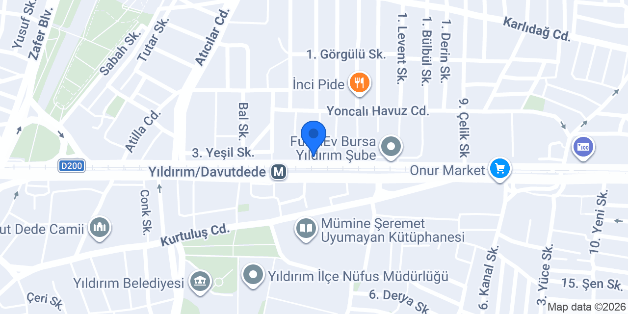 Vakıf Katılım Yıldırım Şubesi konumu
