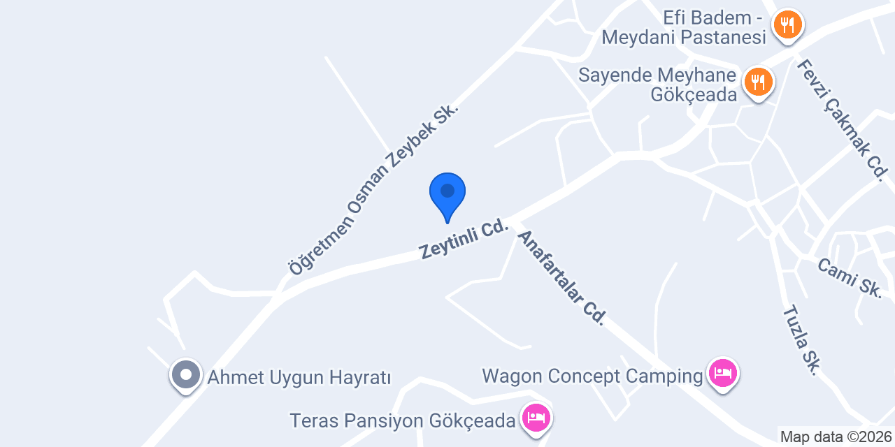 UEDAŞ Gökçeada İşletmesi konumu