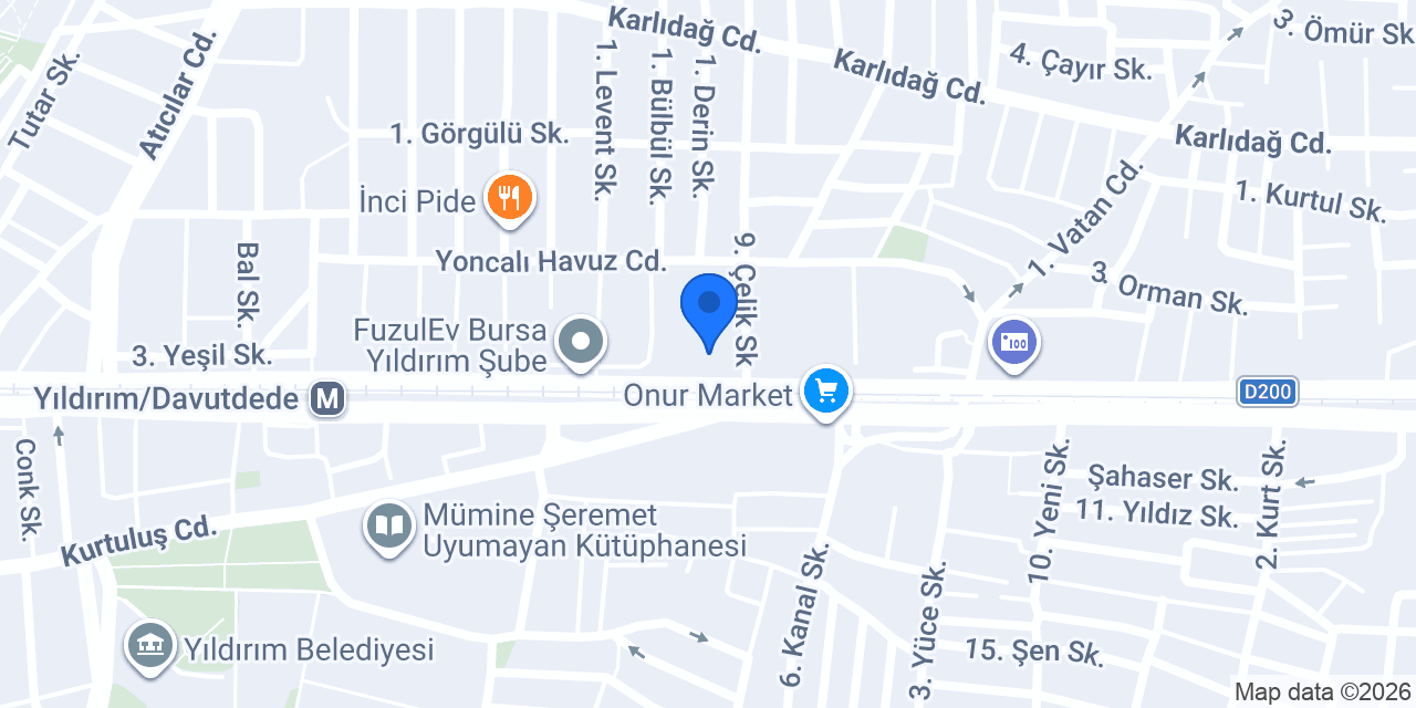 Emlak Katılım Yıldırım Şubesi konumu