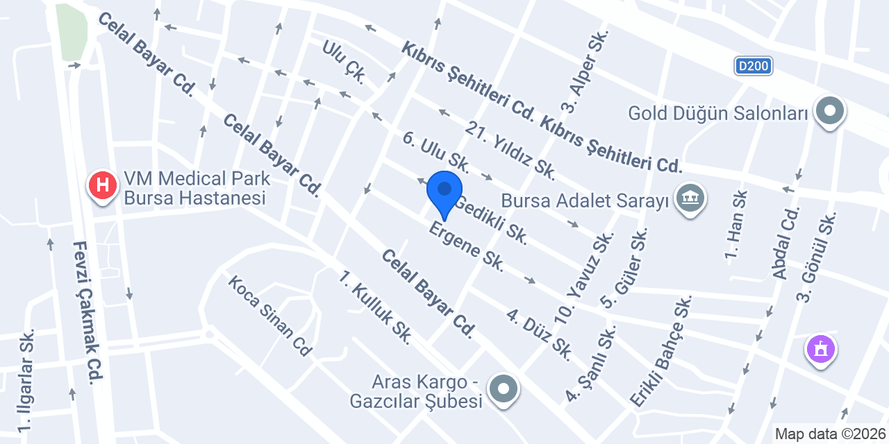 Bursa Ofset Matbaa konumu