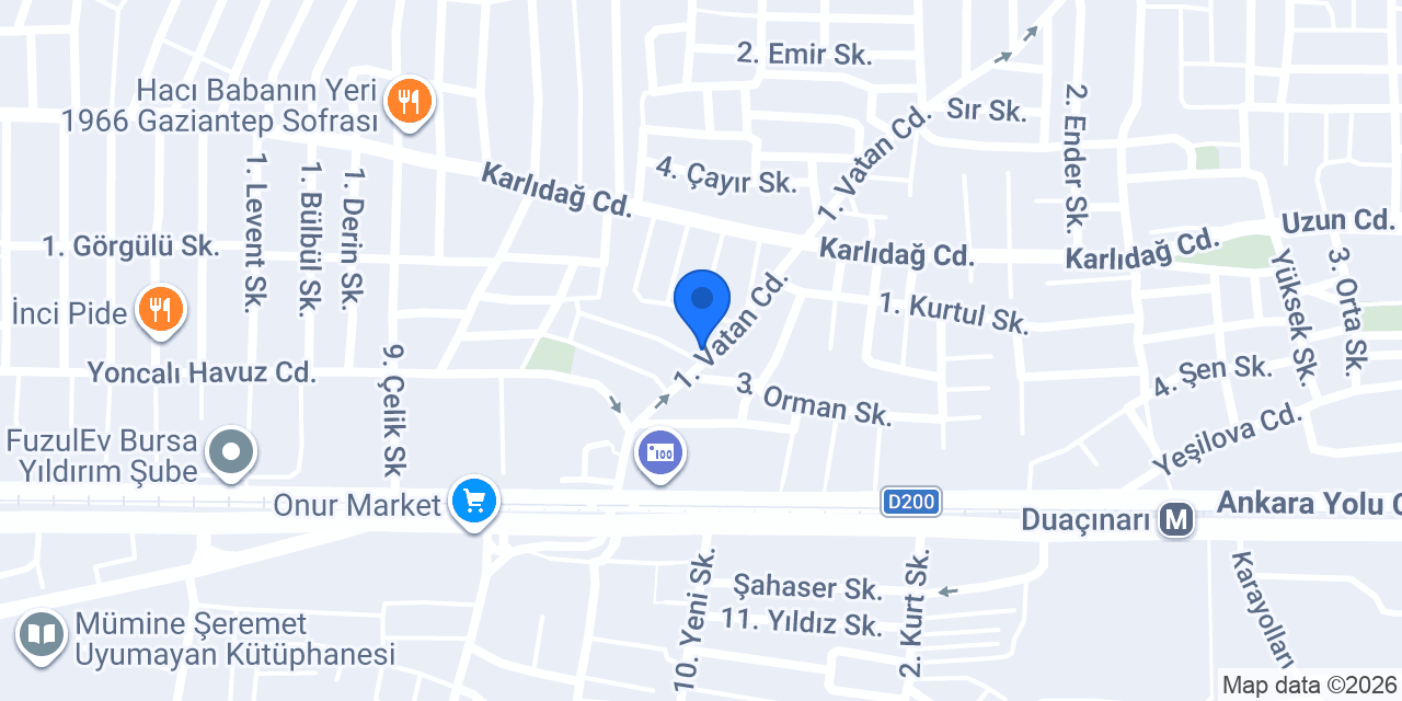 Çınar Market konumu