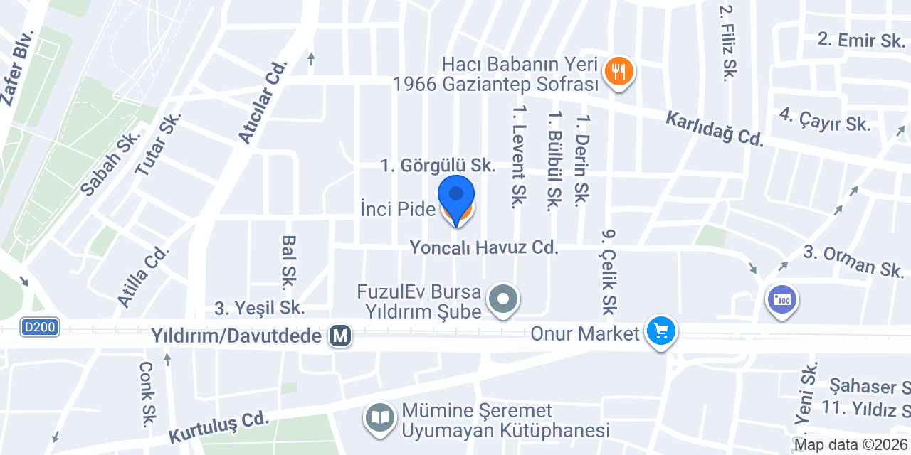 İnci Pide konumu