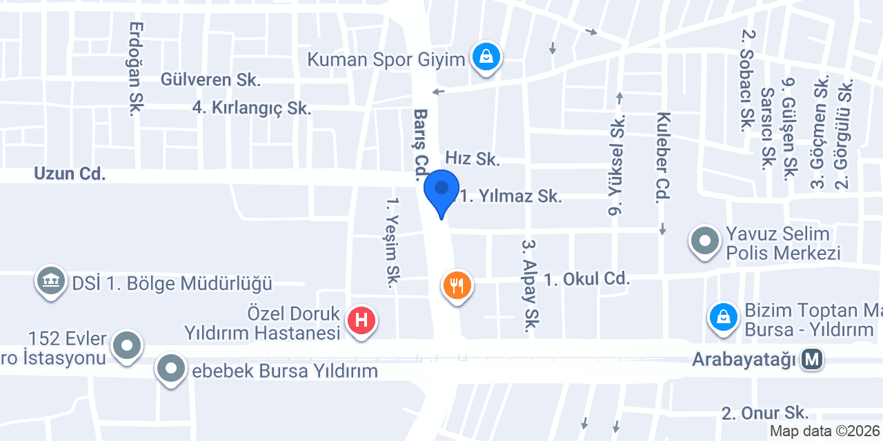Burmar Yapı Malzemeleri - Bursa Knauf Bayisi konumu
