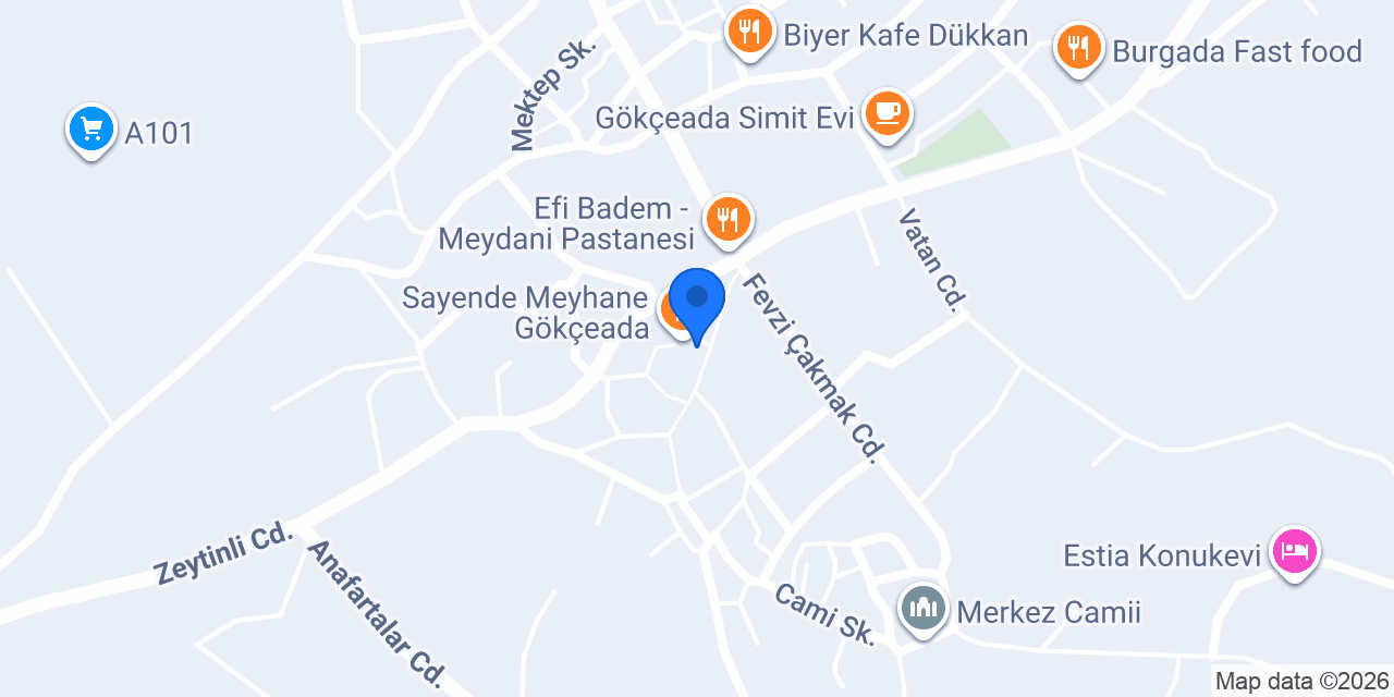 Özbek Otel konumu