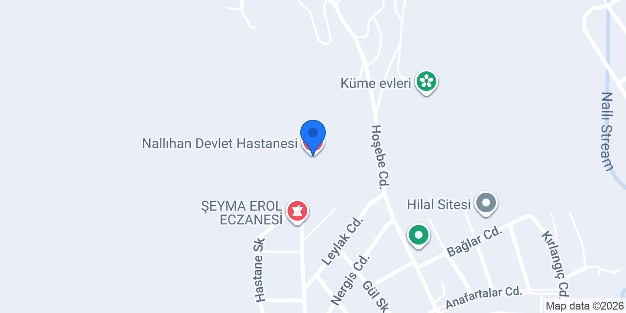 Nallıhan Devlet Hastanesi konumu