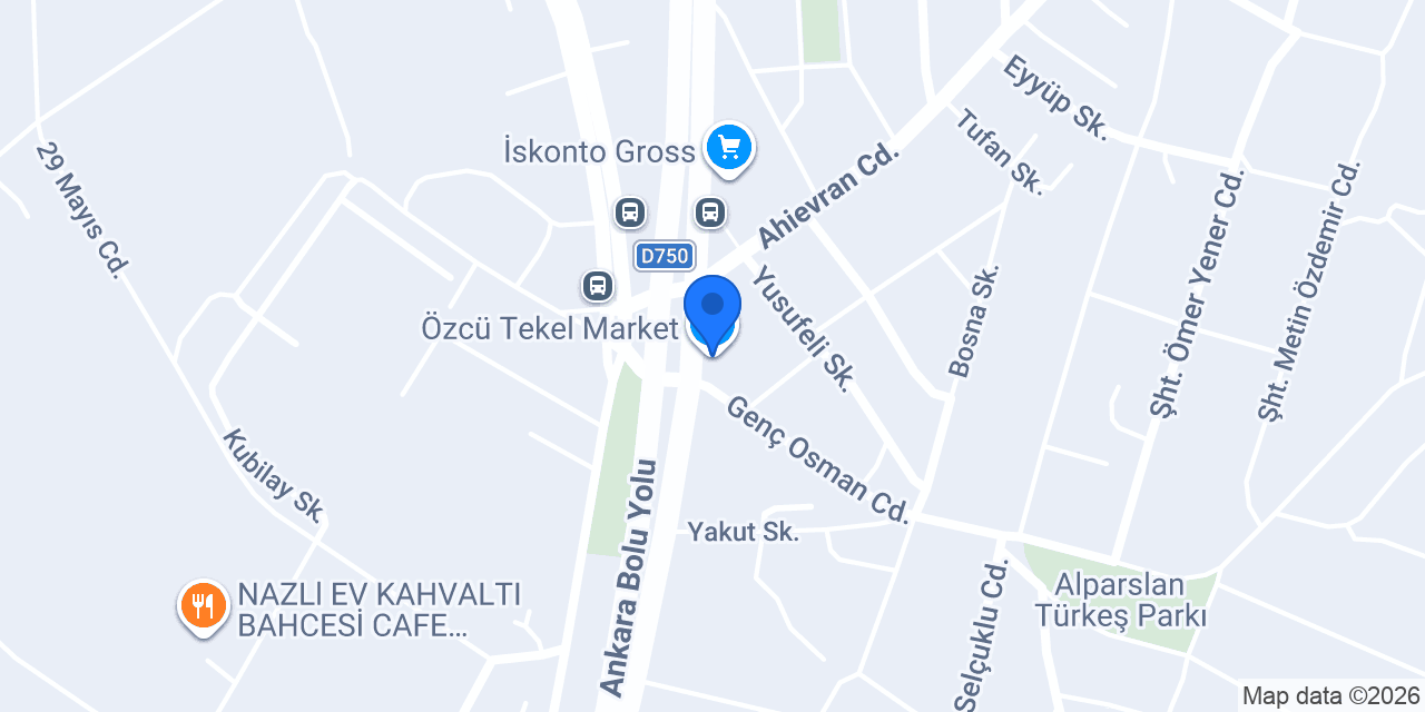 Özcü Tekel Market konumu
