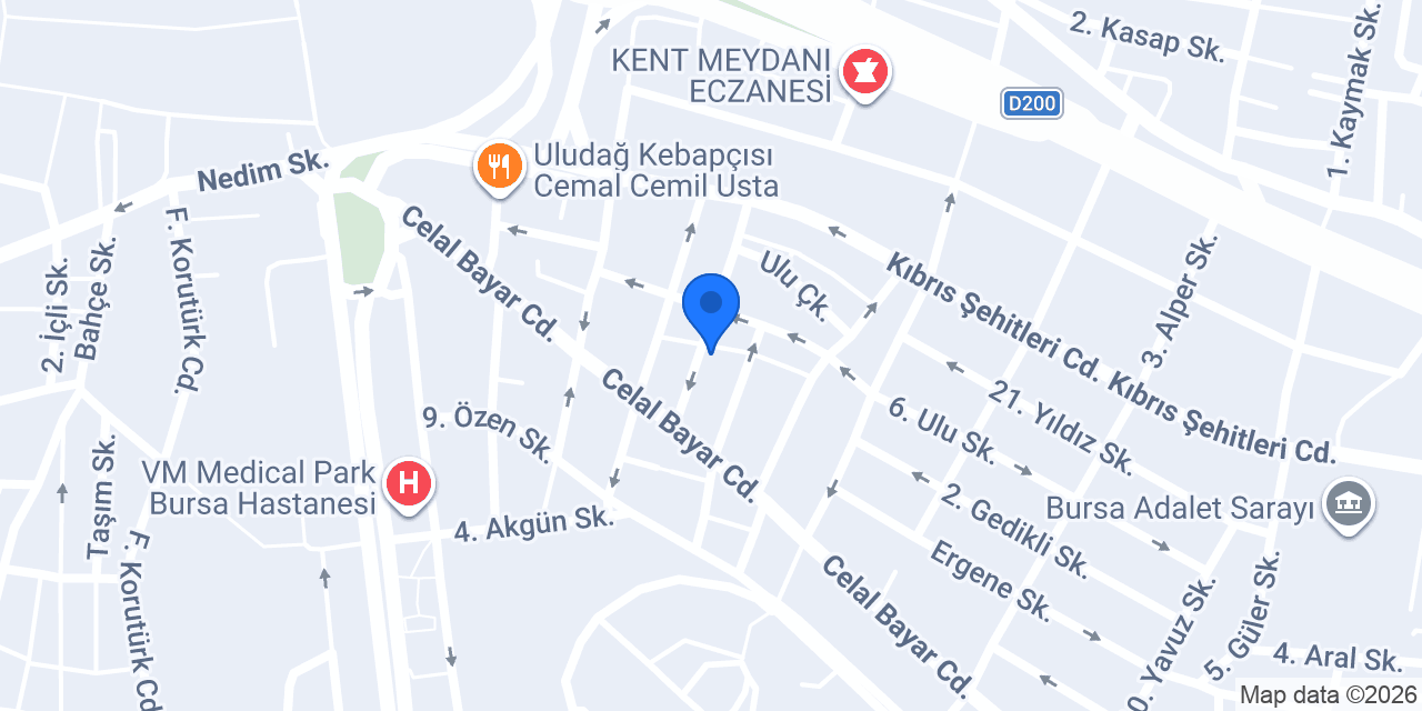 Bursa Duşakabin konumu