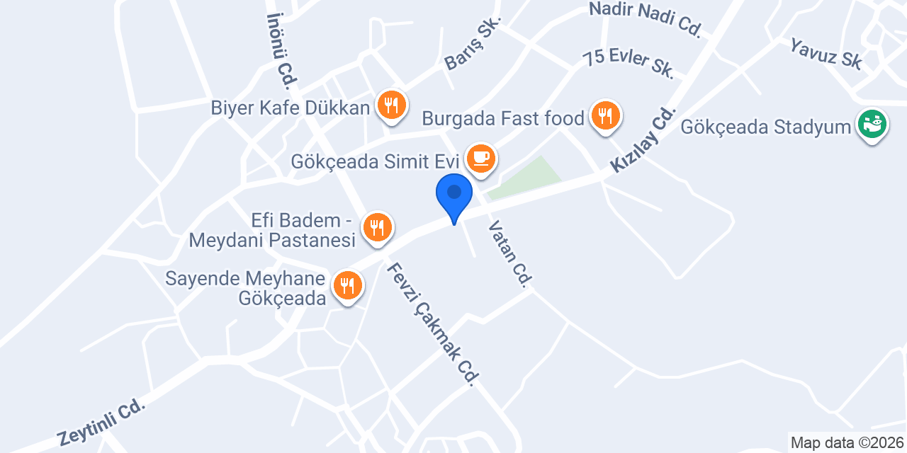 Gökçeada Kiralık Araç konumu