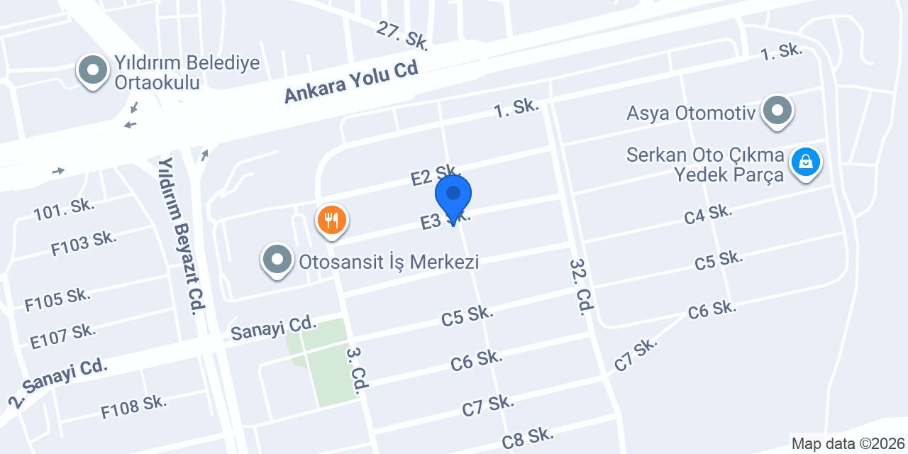 Acar Oto Radyatör konumu