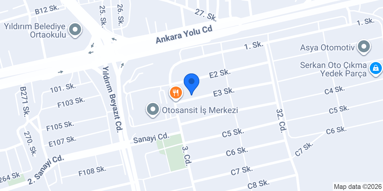 Tamöz Forklift Yıldırım Ş. konumu