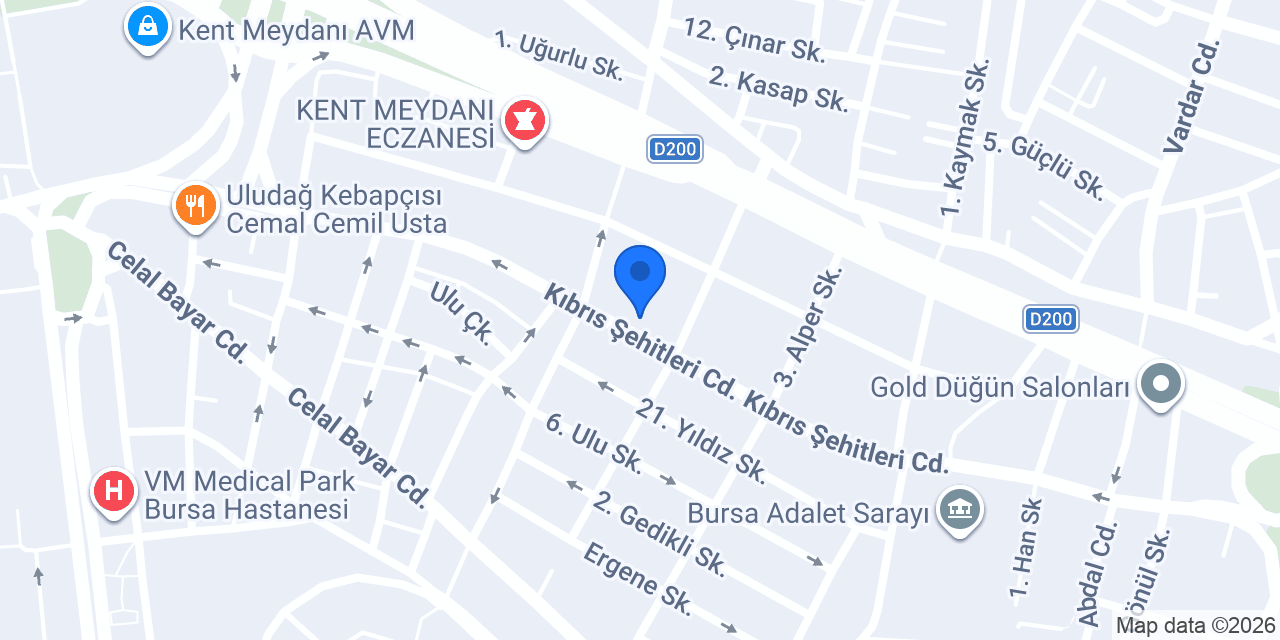 Eryılmaz Hukuk Bürosu konumu