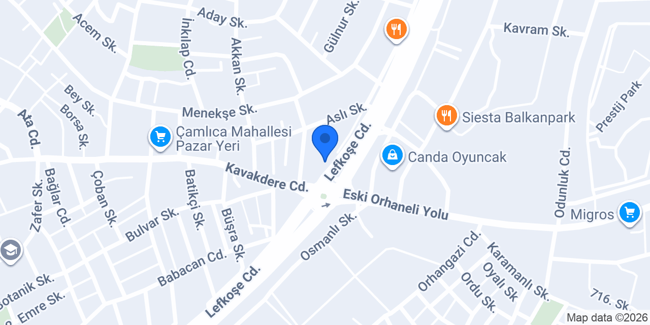 Akçil çiçekçilik konumu