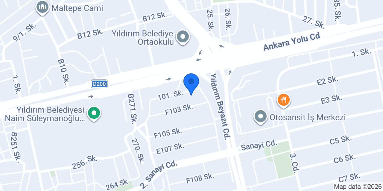 Aras Kargo Otosansit Şubesi konumu