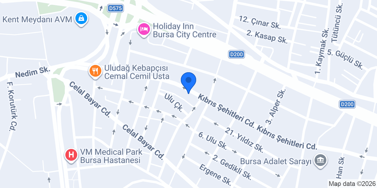 Özel Bursa M.T. Sürücü Kursu konumu