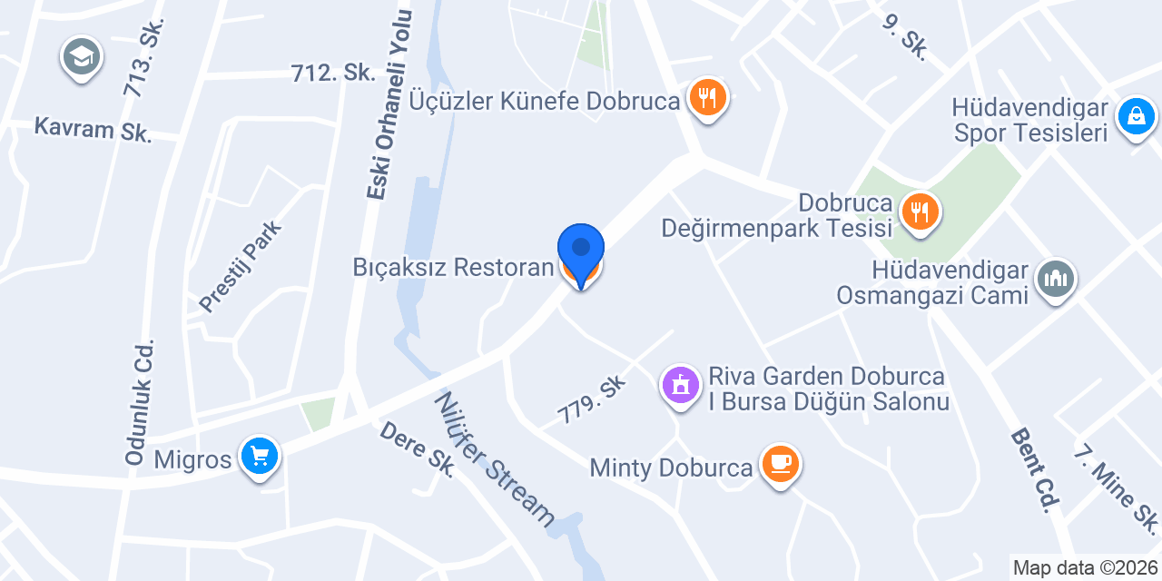 Bıçaksız Restoran konumu
