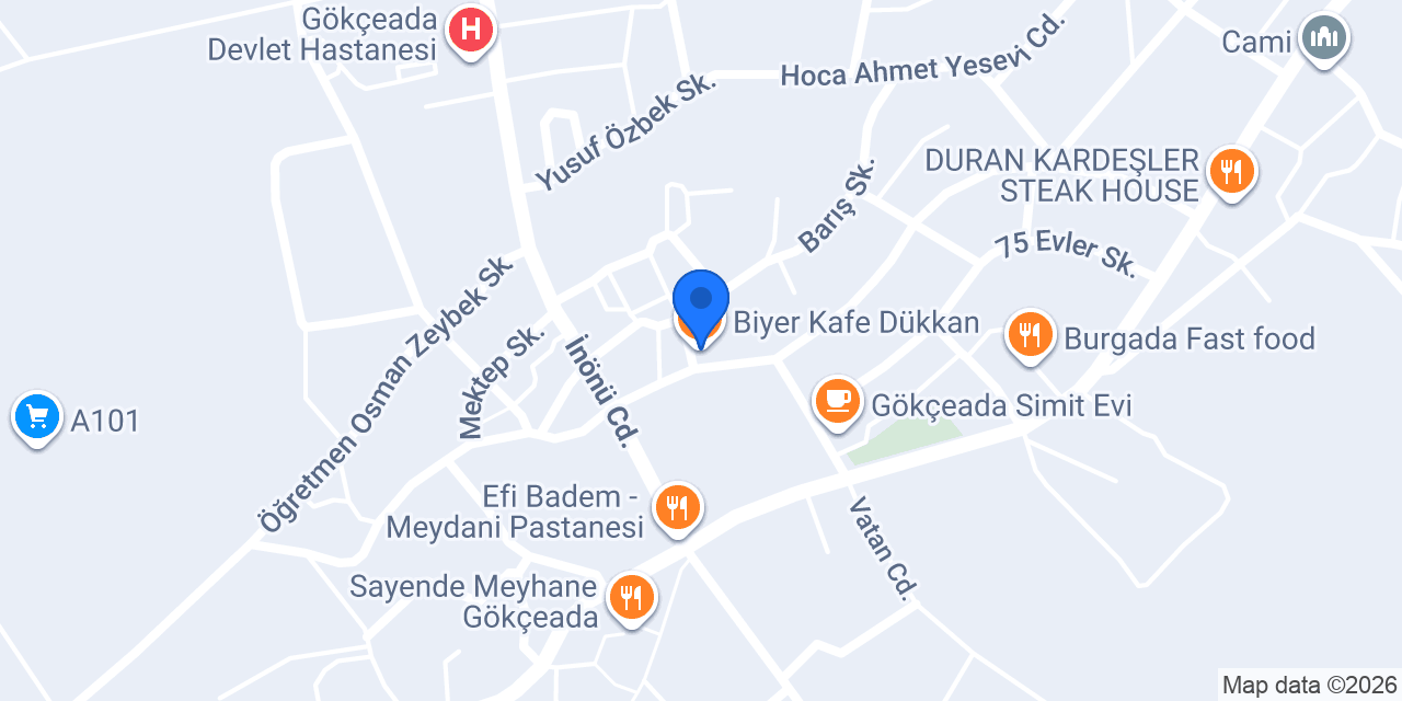 Biyer Kafe Dükkan konumu