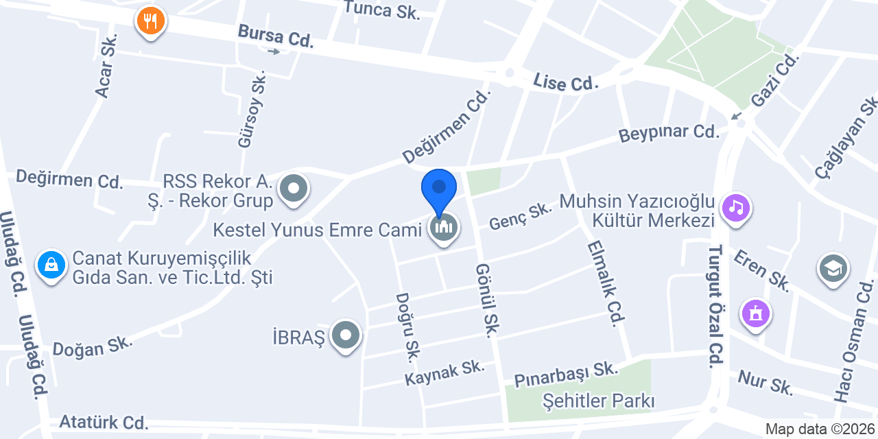 Güler Mobilya İmalat konumu