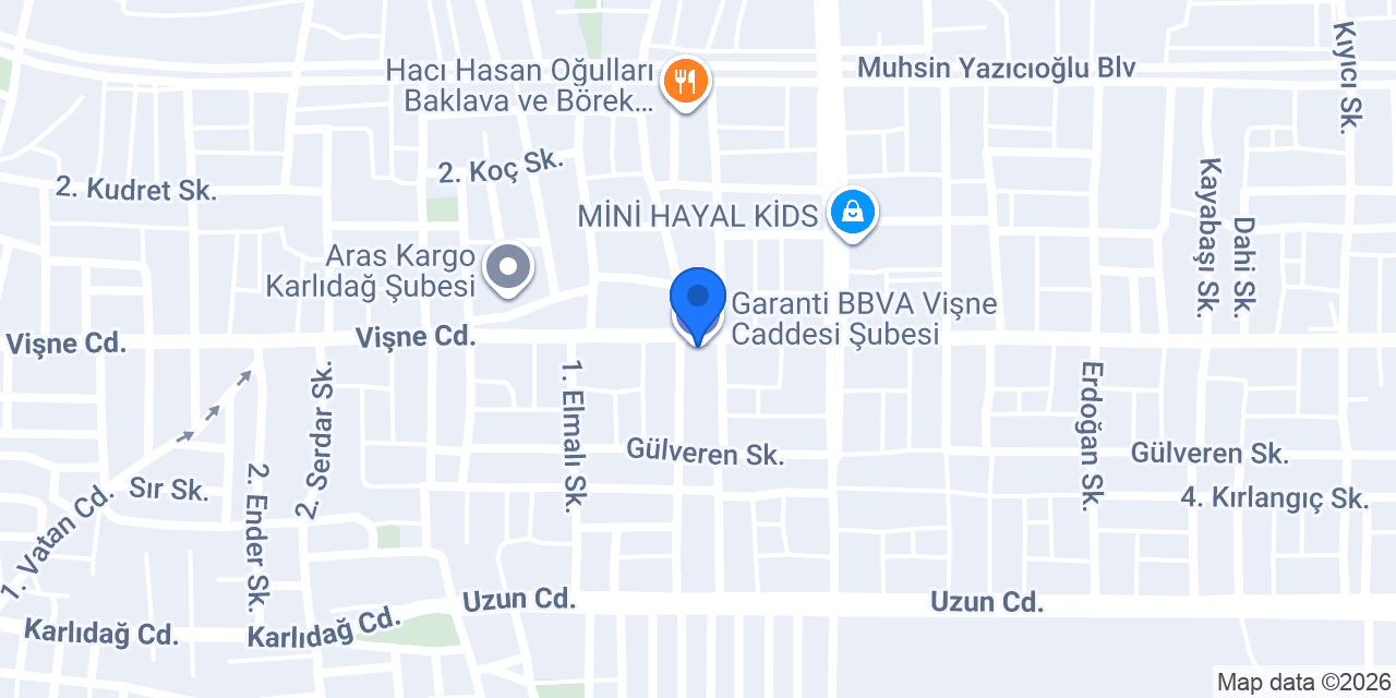 Garanti BBVA Vişne Caddesi Şubesi konumu