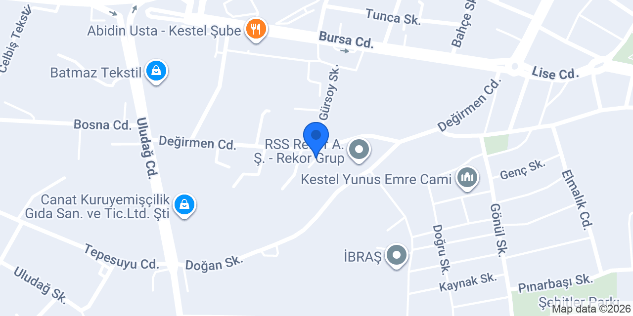 Feyteks Tekstil Boyahane konumu