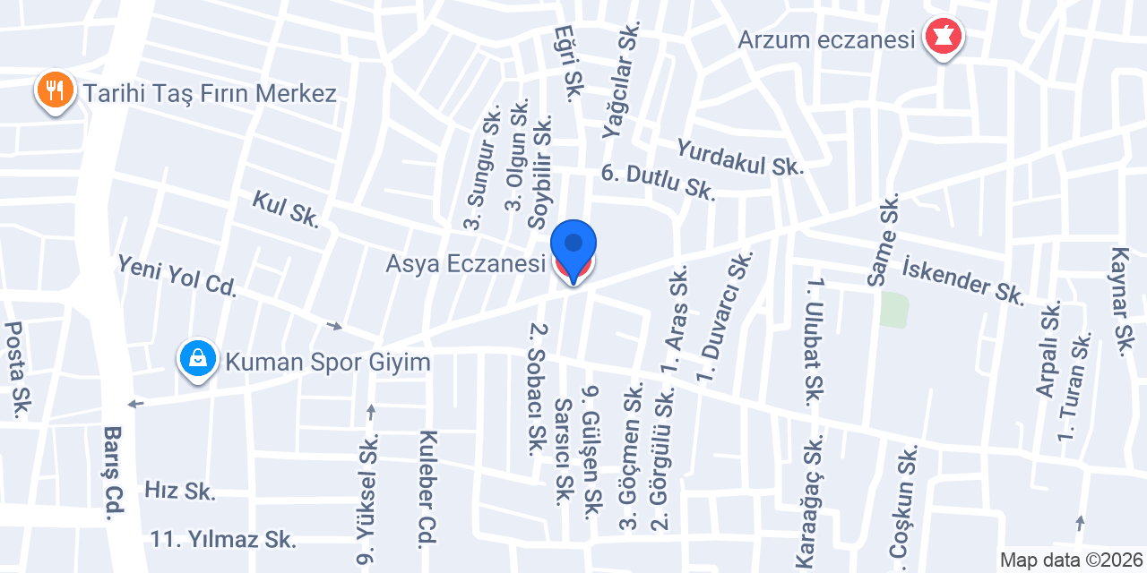 Asya Eczanesi konumu