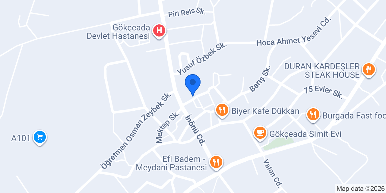 Paradise İmroz Butik Otel konumu