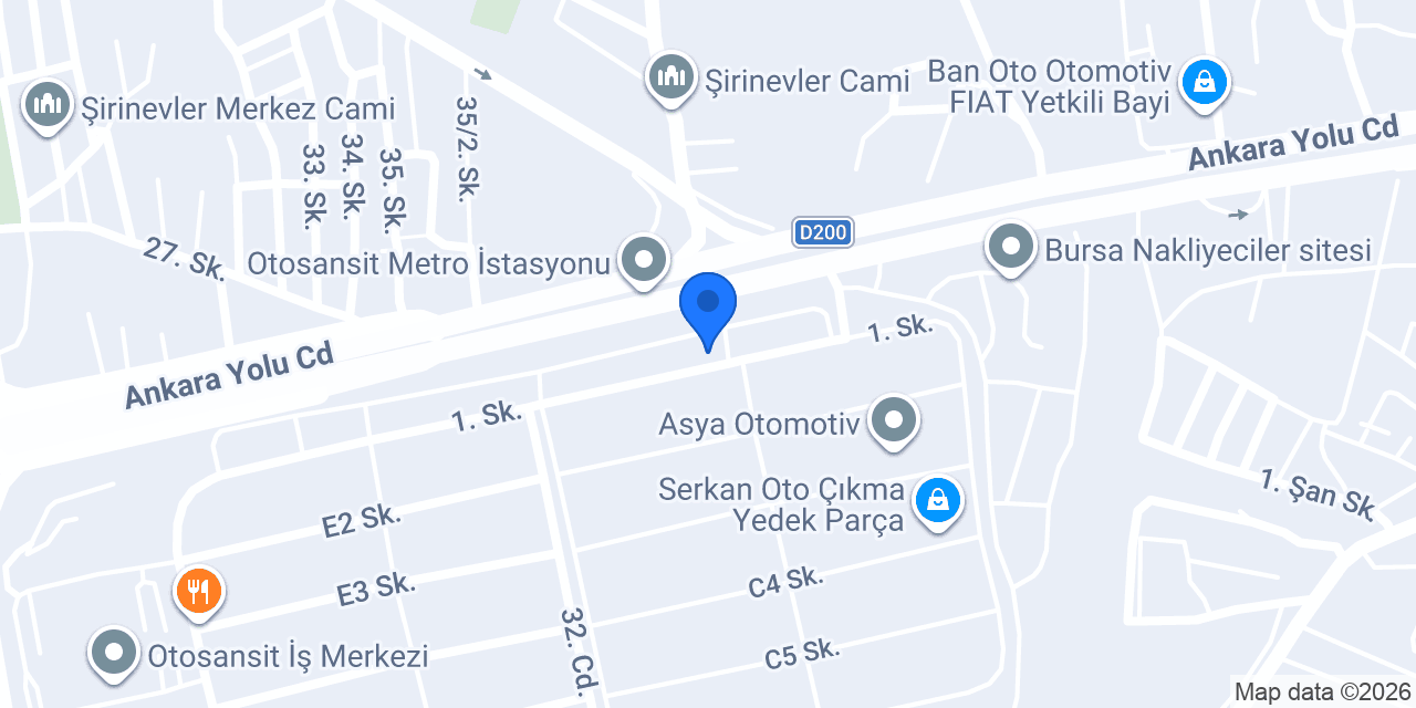 Güneş Otomotiv BURSA konumu