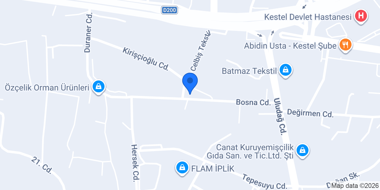 Sulak Tekstil konumu