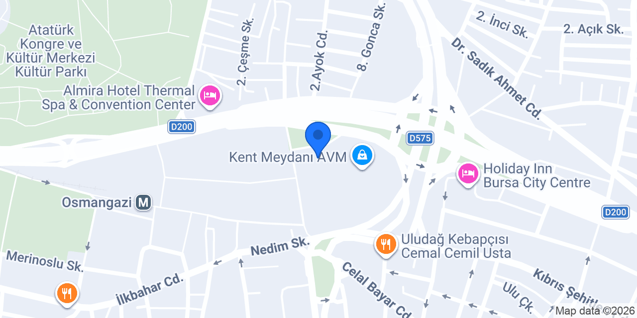MADO Bursa Kent Meydanı Avm konumu