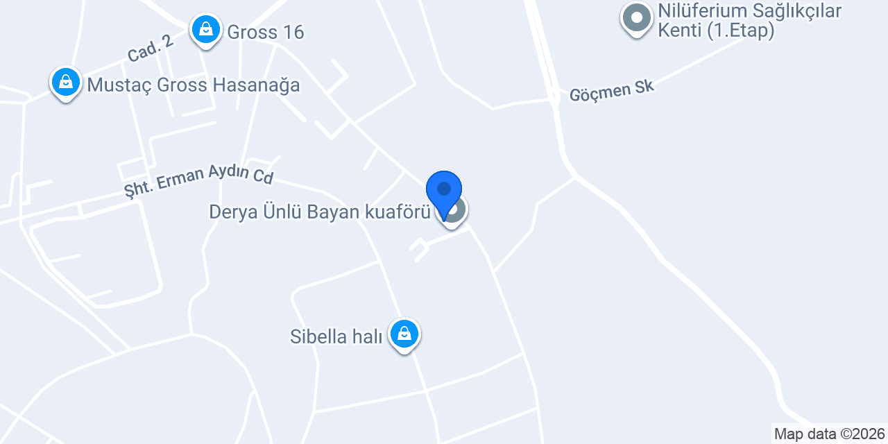 Derya Ünlü Bayan kuaförü konumu
