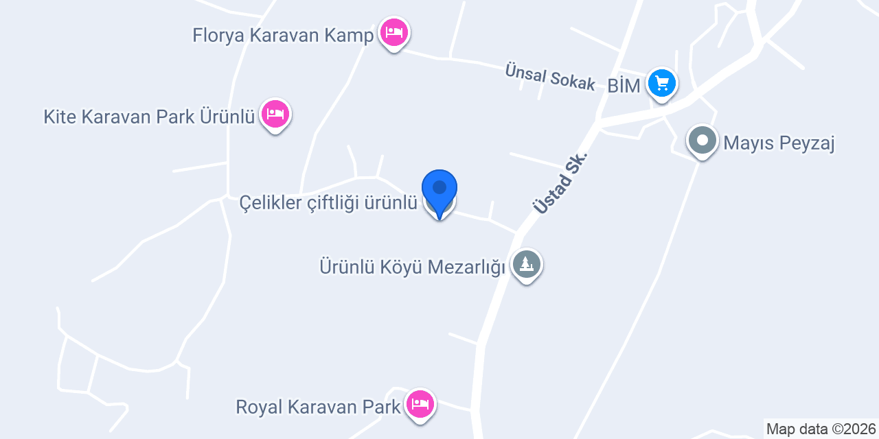 Çelikler çiftliği ürünlü konumu