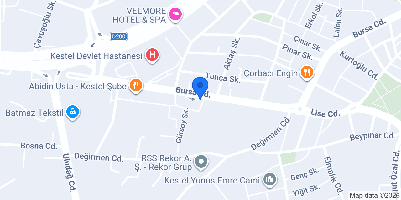 Teksos Döner Kestel konumu