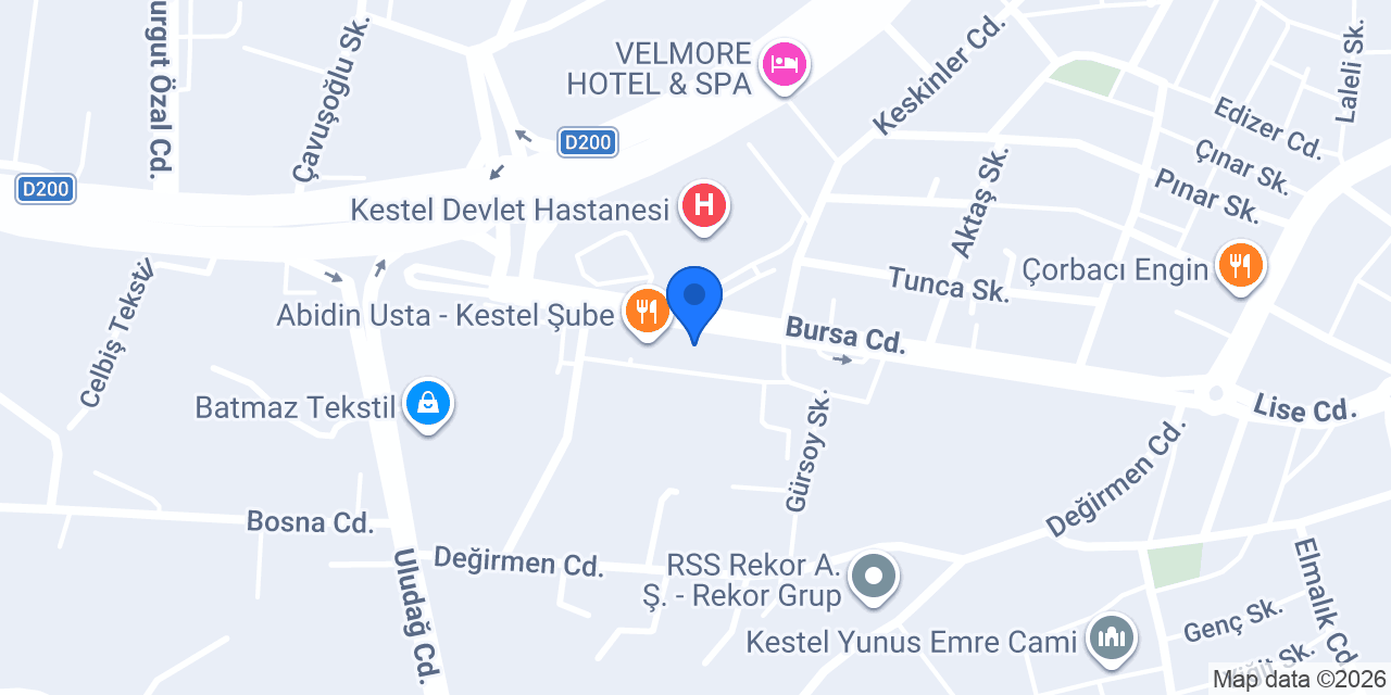 Albaraka Türk Kestel Bursa Şubesi konumu