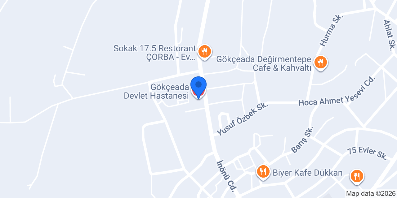 Gökçeada Devlet Hastanesi konumu