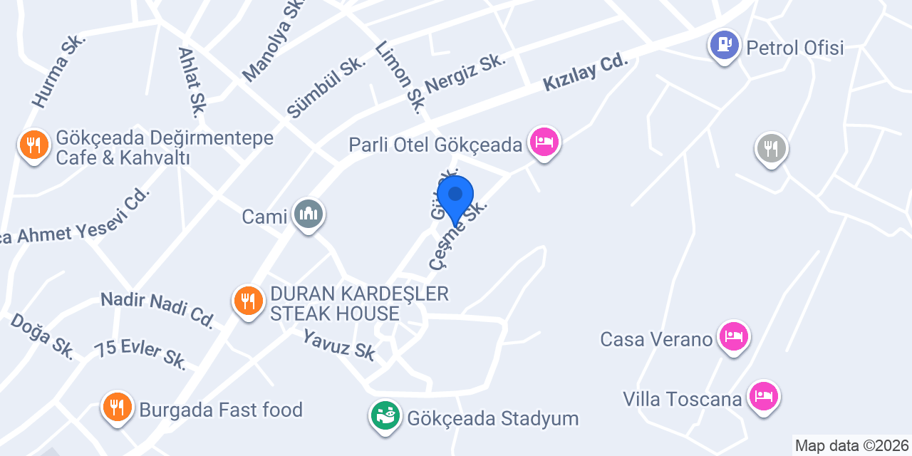 Gökçeada Günlük Kiralık Ev konumu
