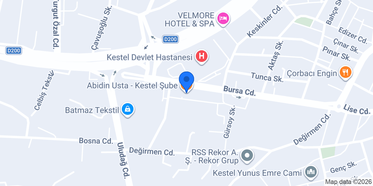 Abidin Usta - Kestel Şube konumu