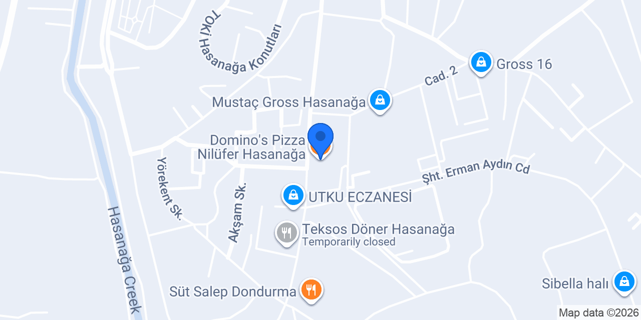 Domino's Pizza Nilüfer Hasanağa konumu