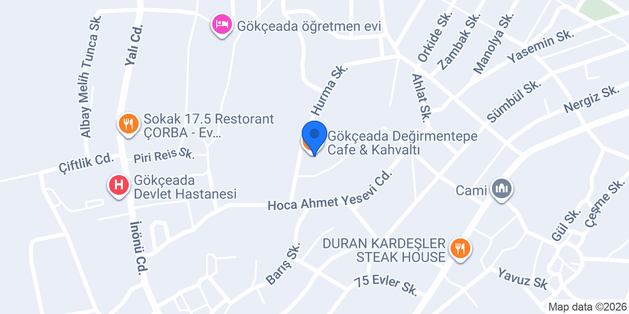 Gökçeada Değirmentepe Cafe & Kahvaltı konumu