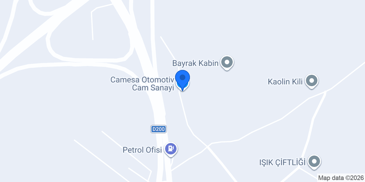 Camesa Otomotiv Cam Sanayi konumu