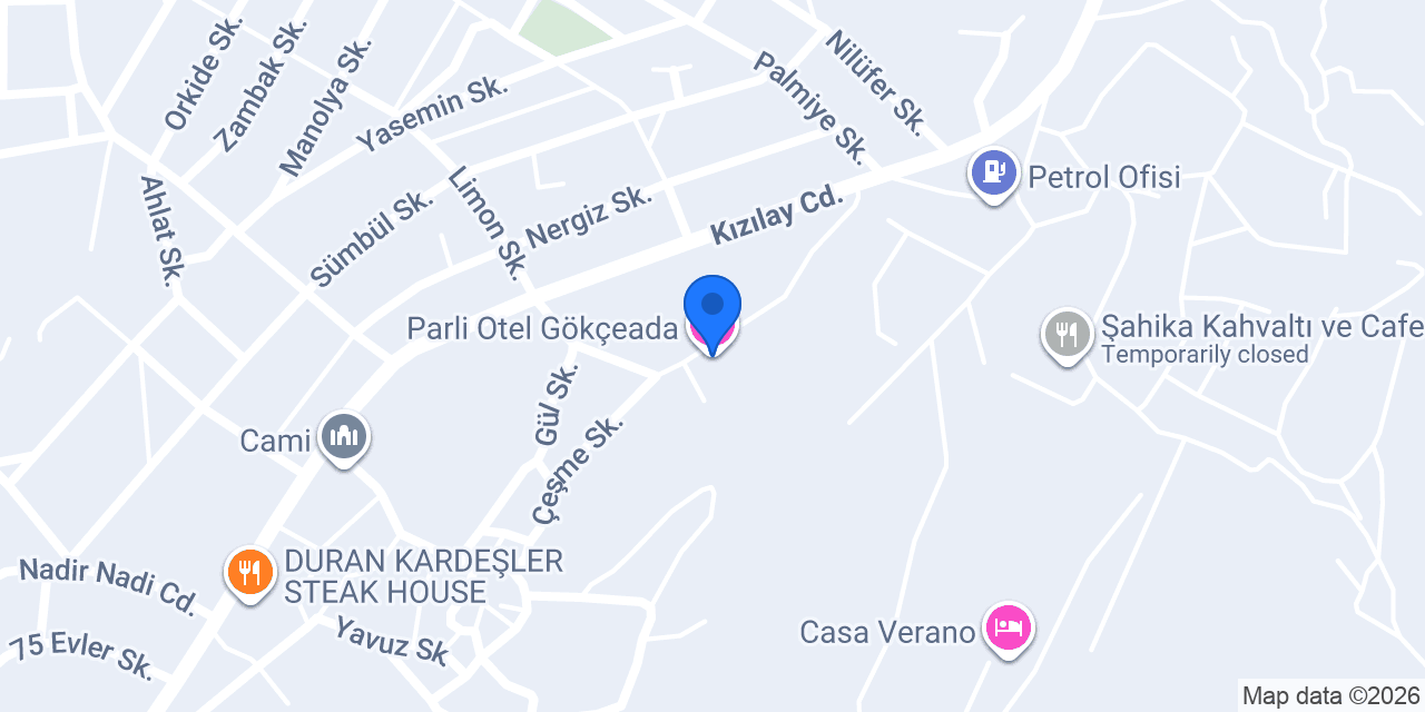 Parli Otel Gökçeada konumu