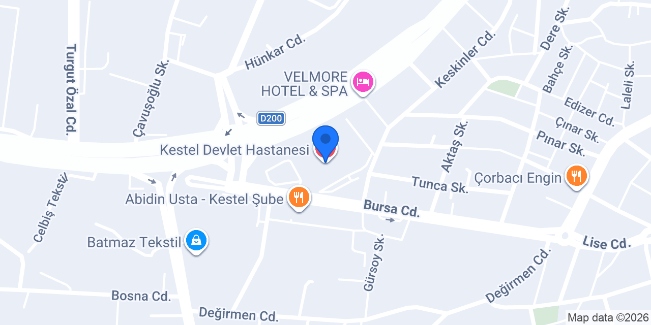 Kestel Devlet Hastanesi konumu