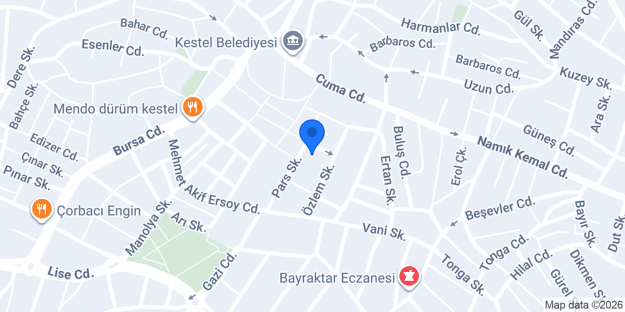 KESTEL İLÇE SAĞLIK MÜDÜRLÜĞÜ konumu