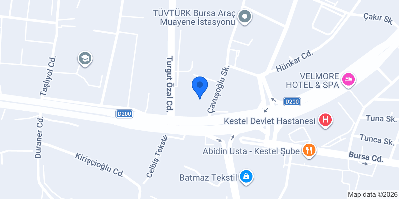 Bursa Çocuk Üniversitesi Kestel Kampüsü konumu